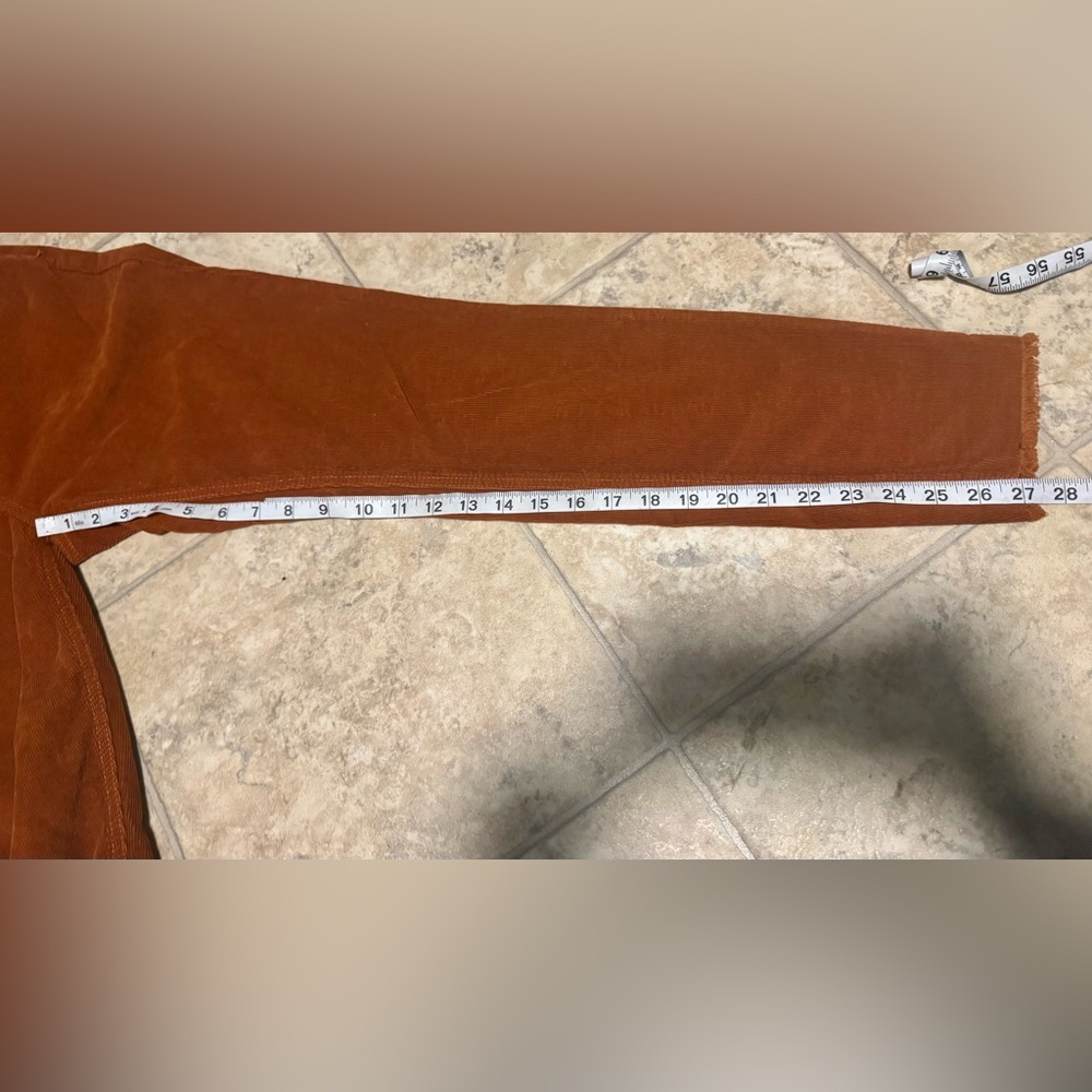 Free People We The People Rust Corduroy Skinny Jeans Size 27 High Rise Cropped - Picture 8 of 9